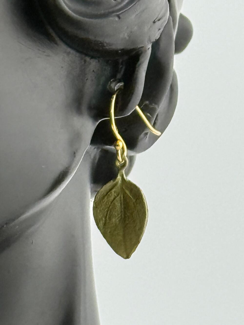 Michael Michaud Sweet Basil Single Leaf Wire Earrings